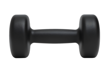 Black dumbbell isolated on transparent background