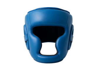 Blue boxing headgear isolated on transparent background