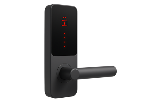 smart door lock isolated on transparent background