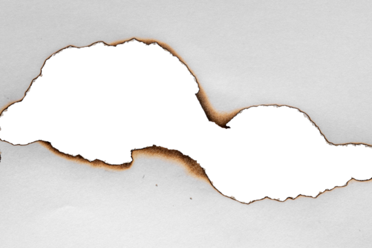 burn white paper sheet burnt edges.burnt effect with flame and ash. Torn and scorched paper texture,hole in burn paper,Burnt paper holes isolated