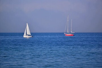 Northern Light sailboat Joshua 42 Ketch in  the natural harbour of Baiona Bay. A place of reference...