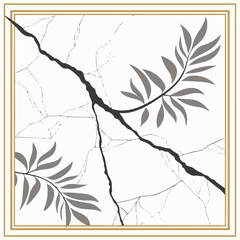 Artistic Cracked Marble Surface with Gold Lining – Luxury Wallpaper and Print Design