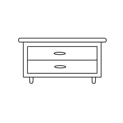 A white dresser with two drawers