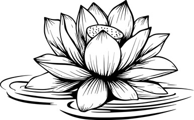 Lotus flower drawing