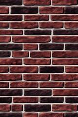 Detailed brickwork seamless pattern in shades of terracotta and charcoal