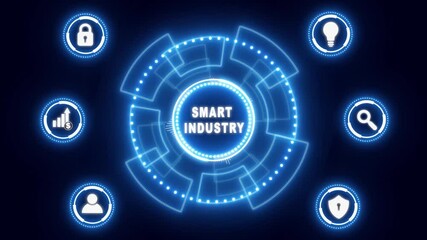 Smart industry 4.0 manufacturing technology concept. glowing animation. - Powered by Adobe