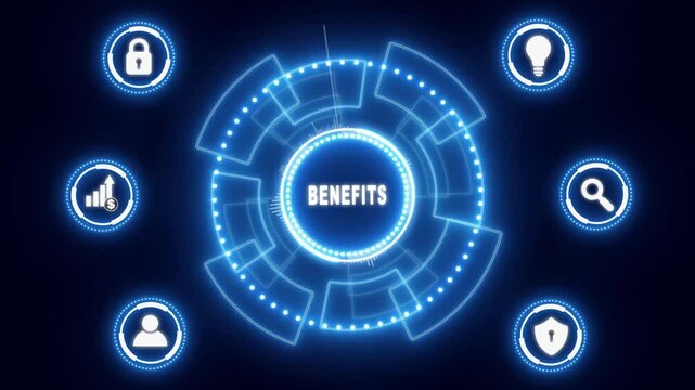 Employee benefits help to get the best human resources. Business concept. glowing animation. - Powered by Adobe