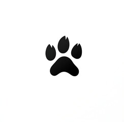 Black silhouette of a dog paw print on a white background
