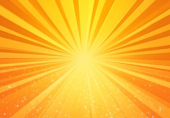 Obraz premium Bright yellow and orange background with rays of sunlight vector presentation design