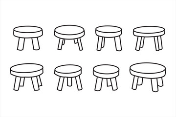 Wooden Table Outline Drawing Vector Illustration