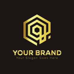 Letter luxury gold logo concept