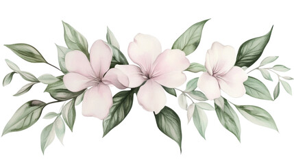 Watercolor Bouquet of Flowers Painting Isolated on White Background
