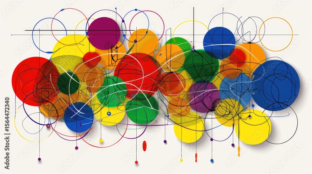 Leinwandbilder clean vector illustration of color theory chart with circles blending primary and secondary colors