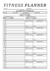 Simple Fitness Planner Template Pages