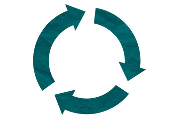 Green recycle symbol paper isolated on transparent background