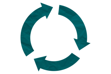 Green recycle symbol paper isolated on transparent background