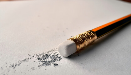 Obraz premium Eraser Removing Pencil Marks on Paper