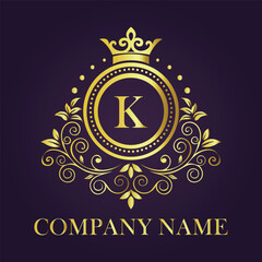 Letter luxury gold logo concept