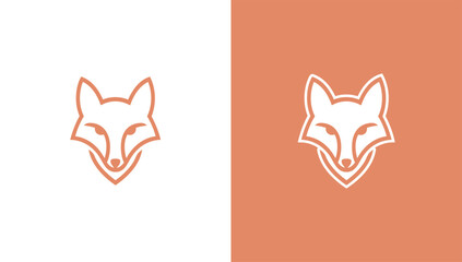 Fox head silhouette logo in minimalist vector style, generative ai