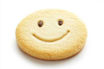 Smiling cookie with chocolate eyes, perfect for baking projects, party decorations, and teaching emotions.