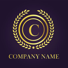 Letter luxury gold logo concept