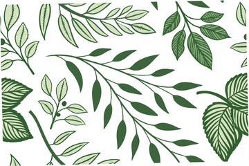 seamless pattern with green leaves