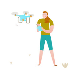 Drone Operator in Action: Capturing the essence of technology and recreation, a woman expertly maneuvers a drone, embodying the modern fusion of innovation and leisure.
