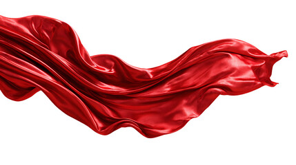 Red silk fabric flowing elegantly on black background