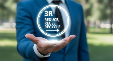 Hand Holding 3R Reduce Reuse Recycle Icon