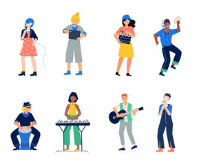 Diverse talents: A colorful illustration showcases an array of individuals with varied skills and roles, each contributing their unique talents to create a lively and collaborative atmosphere.