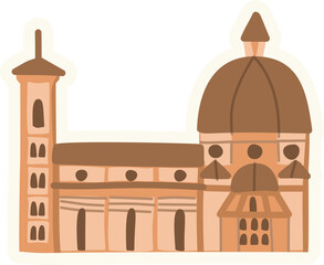 Florence Cathedral Vector Illustration for Italian Landmark and Travel Design
