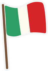 Italian flag icon flat vector illustration