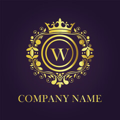 Letter luxury gold logo concept