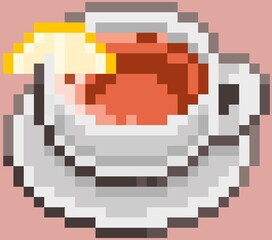 pixel black tea illustration