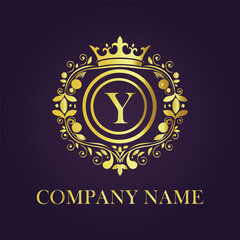 Letter luxury gold logo concept