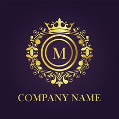 Letter luxury gold logo concept