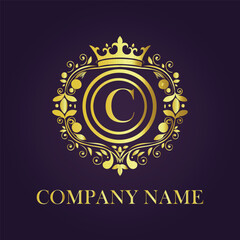 Letter luxury gold logo concept