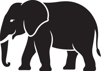 Obraz premium Majestic Elephant Silhouette VectorWild Elephant in the Jungle DesignGentle Giant Elephant IllustrationElephant Family Safari SilhouetteElephant Head Vector Art