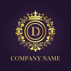 Letter luxury gold logo concept