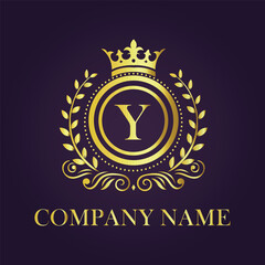 Letter luxury gold logo concept