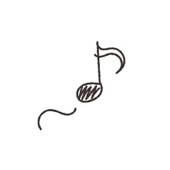 シンプルな落書き風　音符