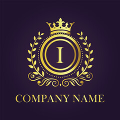 Letter luxury gold logo concept