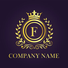 Letter luxury gold logo concept