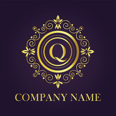 Letter luxury gold logo concept