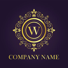 Letter luxury gold logo concept