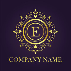 Letter luxury gold logo concept