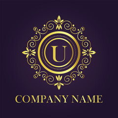 Letter luxury gold logo concept