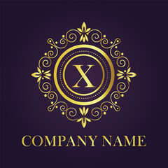 Letter luxury gold logo concept