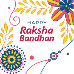 Fototapeta premium Happy Raksha Bandhan Floral Design