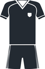 Vector Minimalist Soccer Kit with V-Neck Collar, Gold Insert, and Clean Athletic Aesthetic